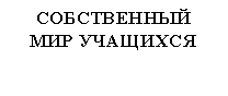 Подпись: СОБСТВЕННЫЙ
МИР УЧАЩИХСЯ